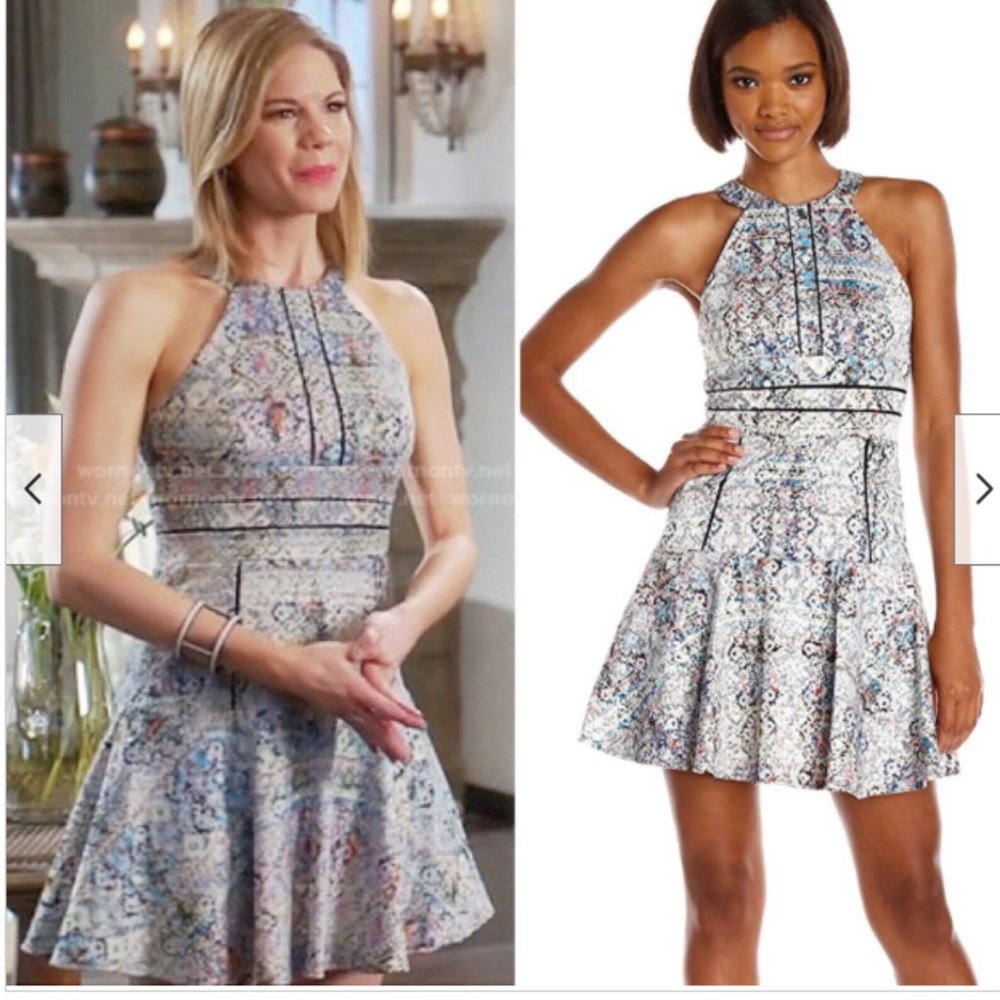 Parker Brady Fit & Flare Dress Multi Medium